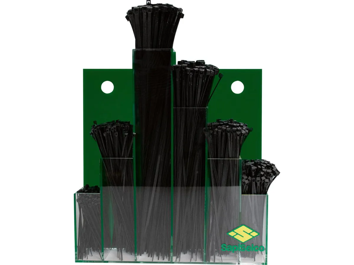 Sapiselco | Buntbandsortiment nylon svarta 600-delar i display | 4030884912379