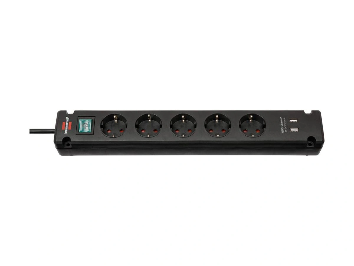 Brennenstuhl | Grenuttag 5-vägs + USB 3m kabel H05VV-F 3G1.5 IP20 | 4007123657025