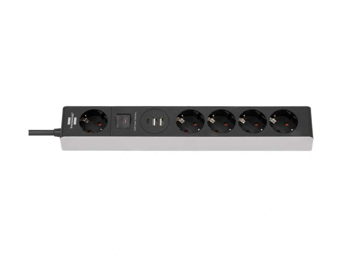 Brennenstuhl | Grenuttag Power-Delivery 5-vägs + USB-C 3m kabel H05VV-F 3G1.5 IP20 | 4007123667659