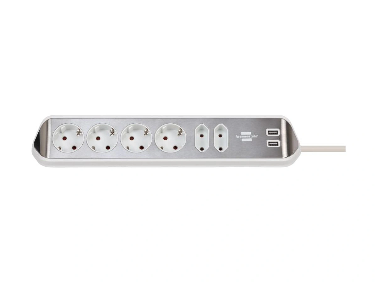 Brennenstuhl | Grenuttag Estilo-V 6-vägs 2m kabel H05VV-F 3G1.5 IP20 | 4007123672837