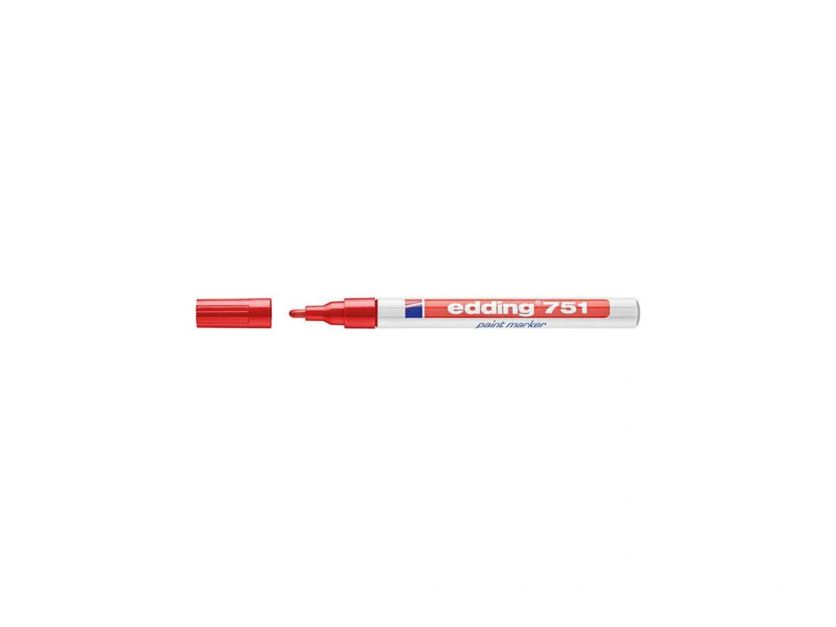 Edding | Märkpenna Lackmarker 751 röd, rundspets 1-2mm | 4004764017478