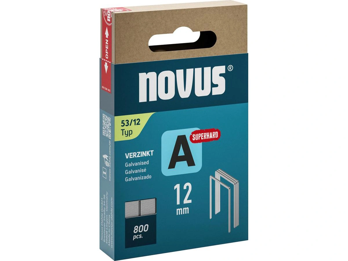 Novus | Bredtrådsklammer A Typ 53/12mm (800 st) | 4009729080917