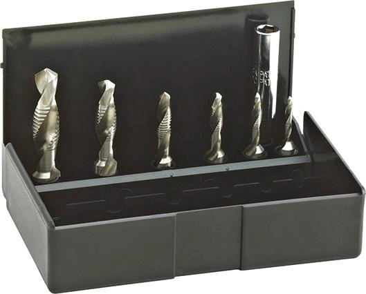 Völkel | Borr & gängtappsats 1/4" sexkantsfäste HSS M 3-10 | 4022835672005