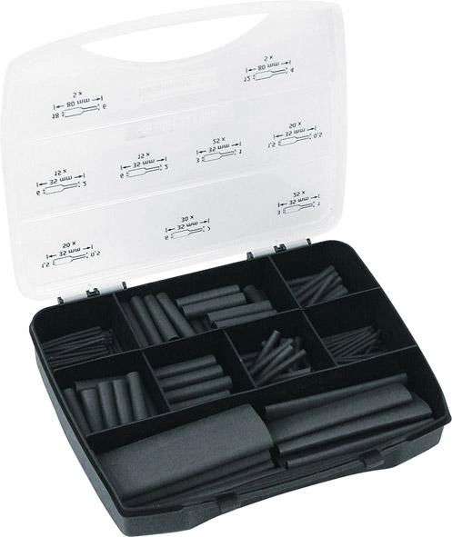 Hellermann Tyton | Krympslangar i Sortimentbox ShrinKit 321 Basic - svart | 4031026270692