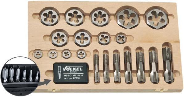 Völkel | Gängsats dubbelsidig gängtapp, & gängsnitt G 1/8"-1" | 4022835486480