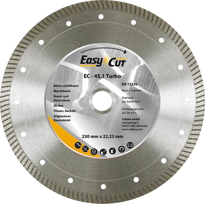 Cedima | Diamantkapklinga Turbo EC-45.1, 180x1,6x10x25/22mm | 4023138133446
