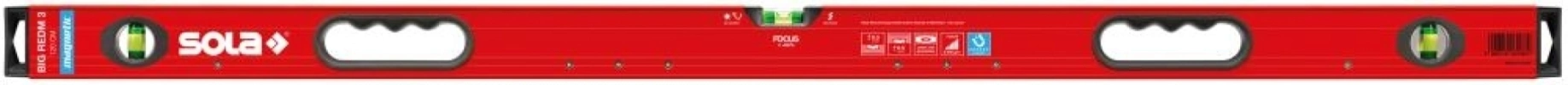 Sola | Magnetvattenpass BIG REDM 3 120cm 3 libeller | 9002719031864