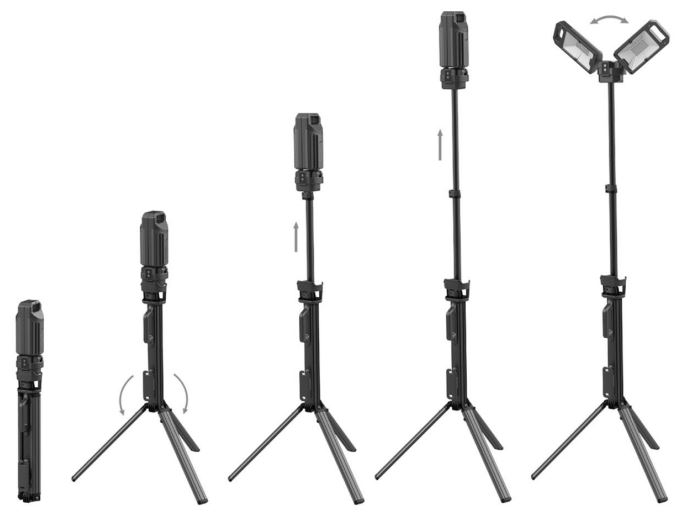 Arbetsbelysning LED TWIN med stativ 5000lm