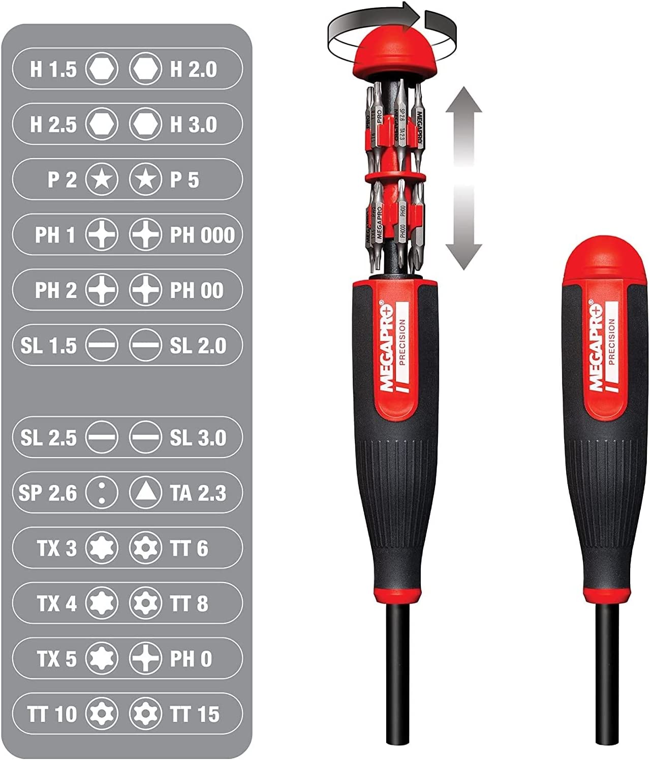 Bitsskruvmejsel Megapro Precision 24-IN-1