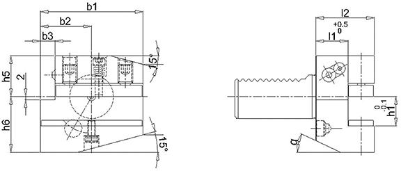 VDI Hållare radiell B2 vänster 30x20mm