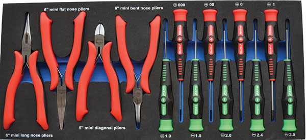 Tång & Skruvmejselsats mini 14-delar EVA 1/3