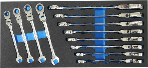 U-Ringspärrnyckelsats Ledbar 8-19mm EVA 1/3