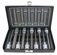 Bitshylssats Lång 1/2" Torx  T20-T70 10-delar