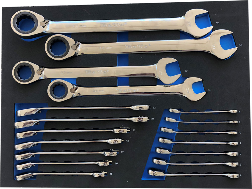 U-Ringspärrnyckelsats vinklad 15° 8-32mm 18-delar EVA 1/1