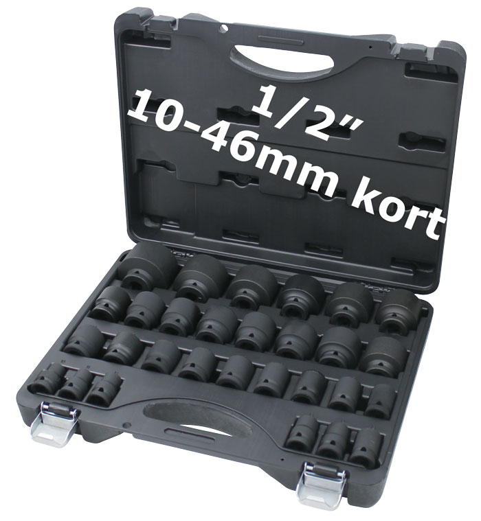 Krafthylssats 1/2" 10-46mm 29-delar