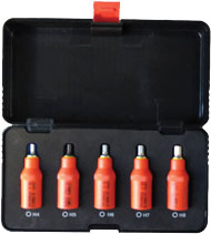 Bitshylssats 3/8" VDE 1000V Insex 4-8mm 5-delar