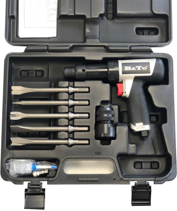 Mejselhammare tryckluft inkl. mejslar 7-delar