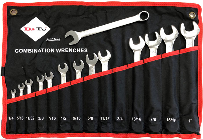 U-Ringnyckelsats Tum 1/4" - 1" 15-delar