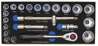 Hylsnyckelsats 1/2" 6-kant 10-36mm 23-delar EVA 1/3