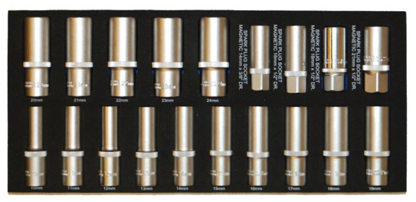 Hylssats Lång 1/2" 6-kant 10-24mm 19-delar EVA 1/3