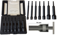 Skruvhållarsats 1/4" lång 110mm 8-19mm 7-delar
