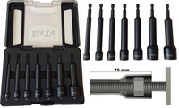 Skruvhållarsats 1/4" lång 110mm 8-19mm 7-delar