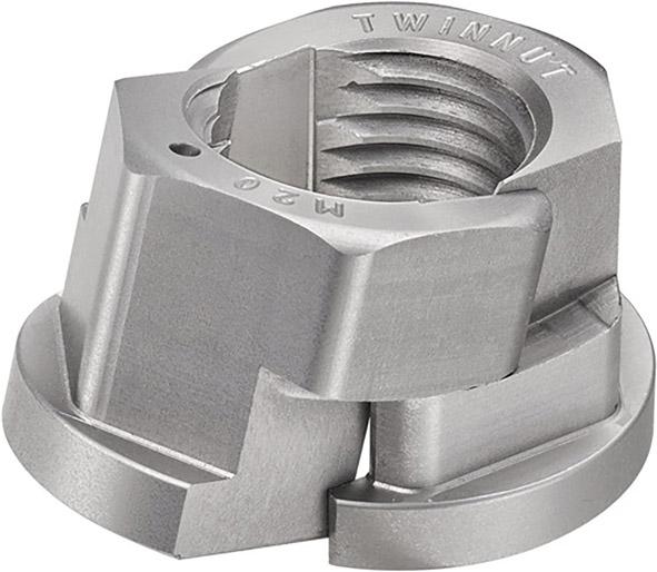 TWINNUT-Mutter med fläns DIN 6333S M10 Nv. 17mm