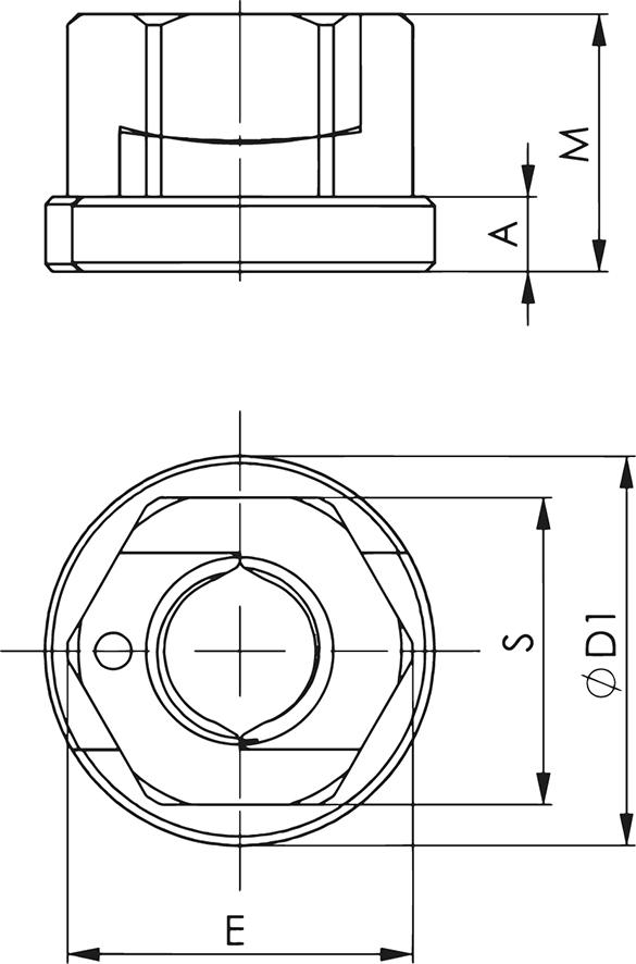 TWINNUT-Mutter med fläns DIN 6333S M10 Nv. 17mm