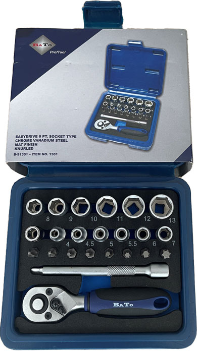 Hylsnyckelsats paket 1/4", 3/8", 1/2" 71-delar