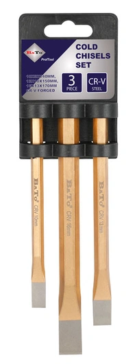 Flatmejselsats för metall 3-delar 10,13,16mm