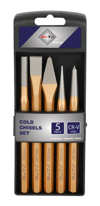 Mejsel-, dorn-, körnarsats 5-delar