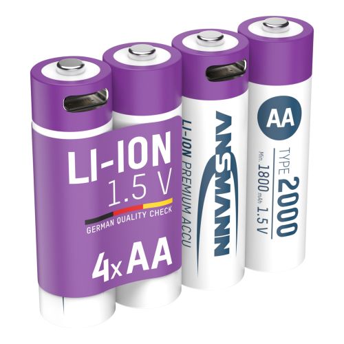 Batteri AA laddningsbart USB 4-pack