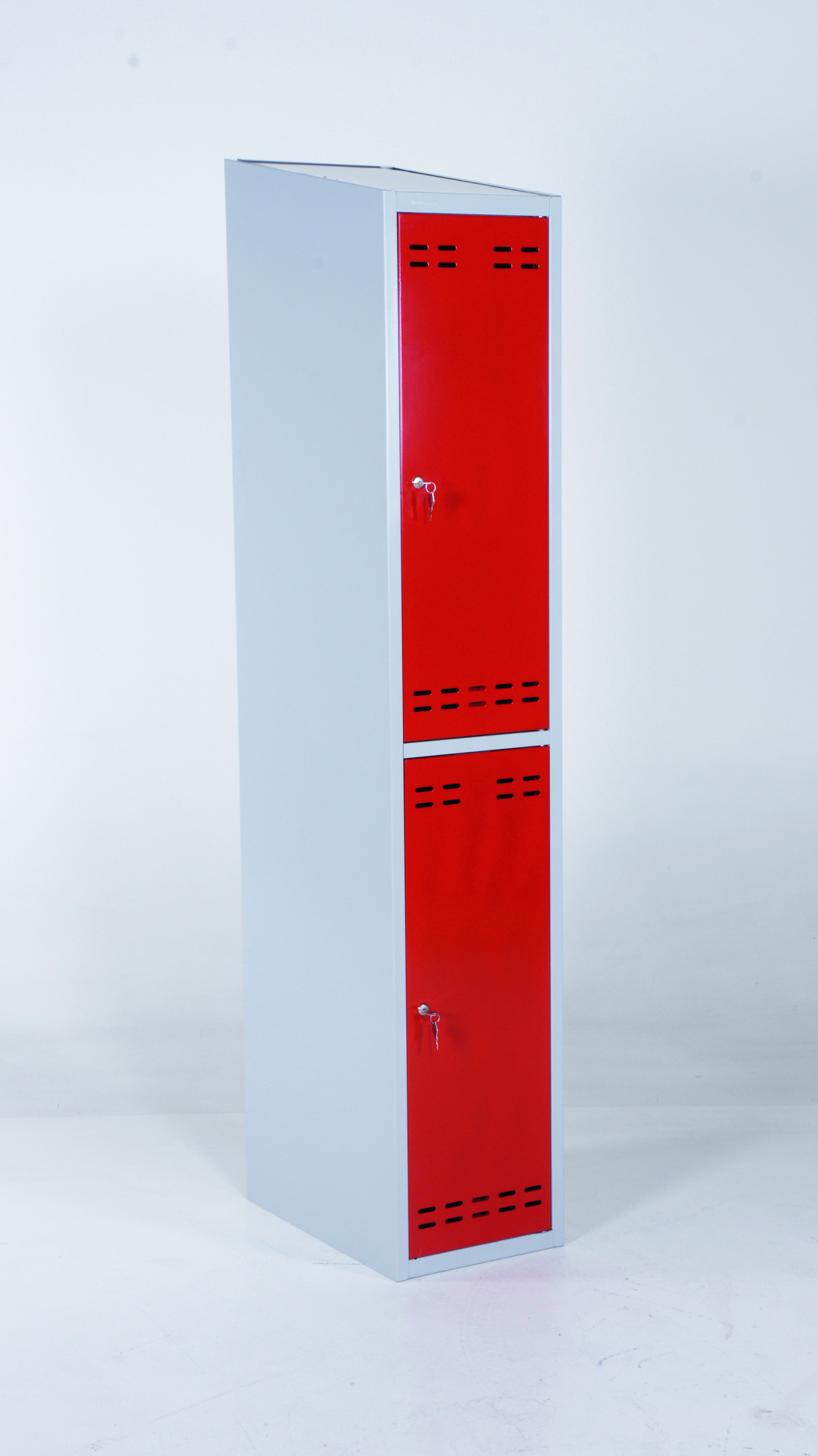 Klädskåp, röd/grå 2 dörr