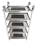 Plattformsvagn 5 hyllor, Rostfri