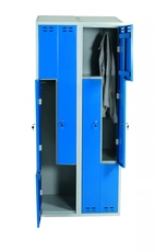 Klädskåp Z, blå/grå, 4 dörrar