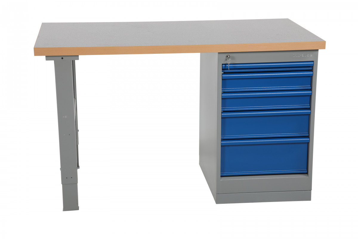 Bord med hurts 5 lådor, 1600mm, Vinyl