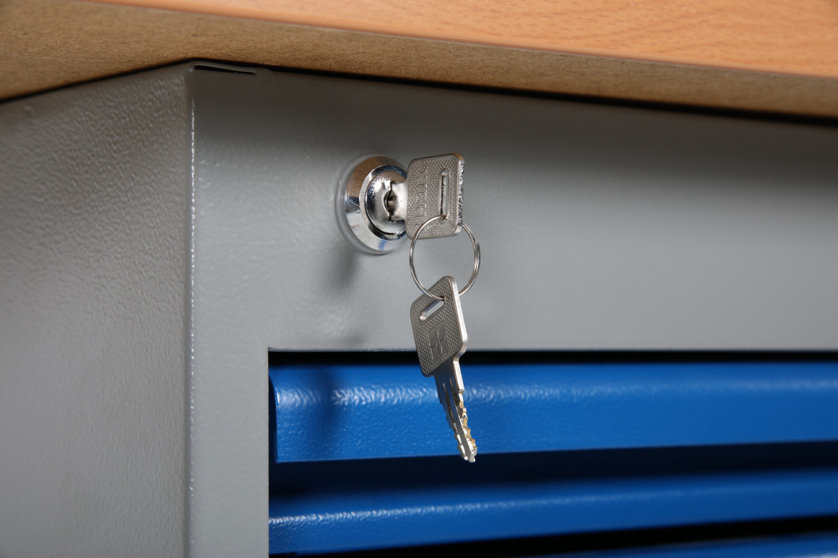 Bord med hurts 5 lådor, 1600mm, Ek