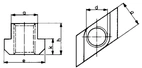T-Spårmutter rombisk DIN 510 M10x12mm
