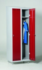 Klädskåp Rött/Grått, 2 dörrar