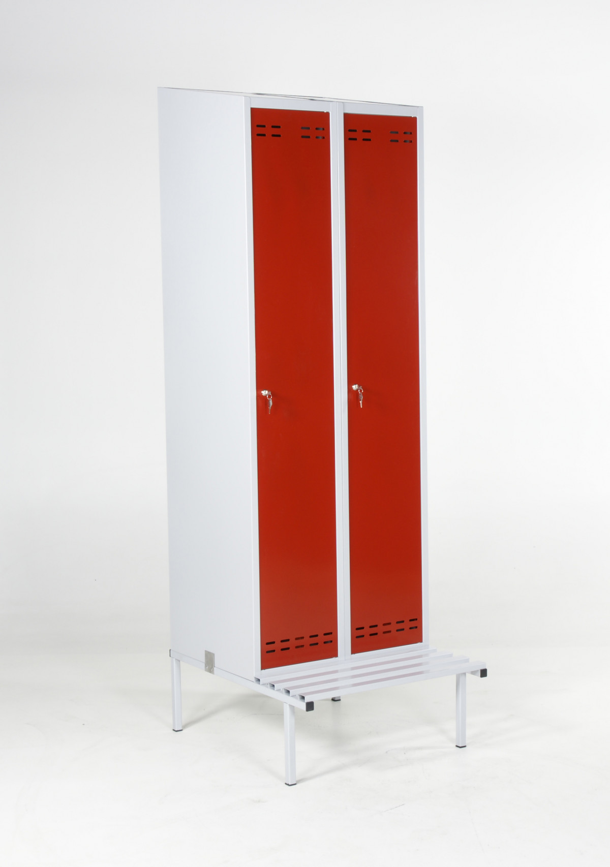 Klädskåp Rött/Grått, 2 dörrar