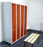 Klädskåp Rött/Grått, 2 dörrar