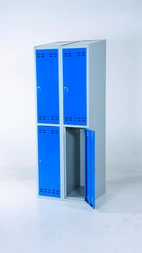 Klädskåp, blå/grå 4 dörr