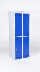 Klädskåp, blå/grå 4 dörr