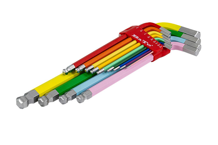 Sexkantnyckelsats XXL Tum 5/64”-3/4”13-delar m. kula, färgad