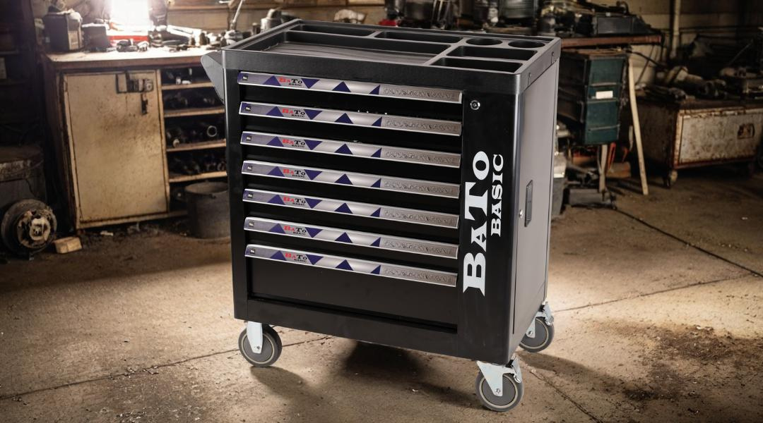 Verktygsvagn med verktyg 270-delar, 7 lådor och gavelskåp