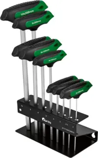 Sexkantnyckelsats T-grepp 8-delar 2-10mm med ställ