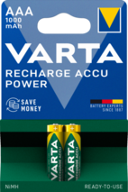 Batteri Laddningsbart NiMH, AAA/HR03 1,2V 1000mAh, Blister 2st
