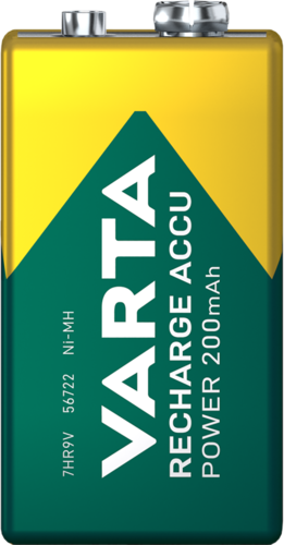 Batteri Laddningsbart NiMH, E/HR6 9V 200mAh, Blister