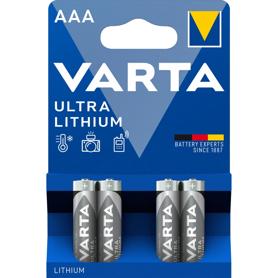Batteri AAA/LR03 1,5V Ultra Litium, Blister 4st