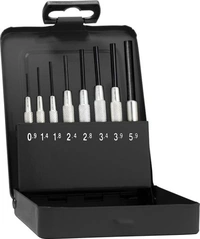 Drivdornsats med styrhylsa, 0,9-5,9mm, 8-delar